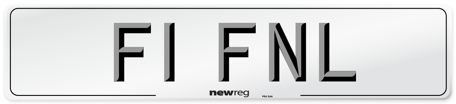 F1 FNL Number Plate from New Reg